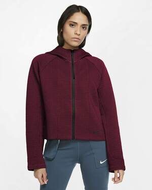 Nike Sportswear Tech Fleece Womens Size S Engineered Full Zip Hoodie Dark Red